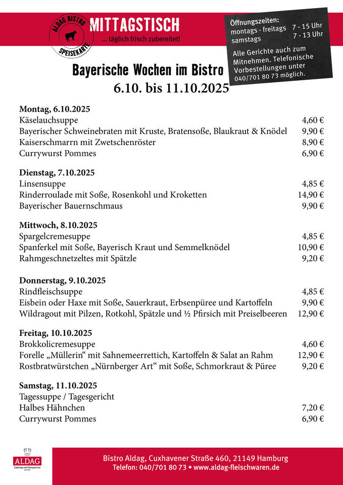 KW41 2025 Speisekarte