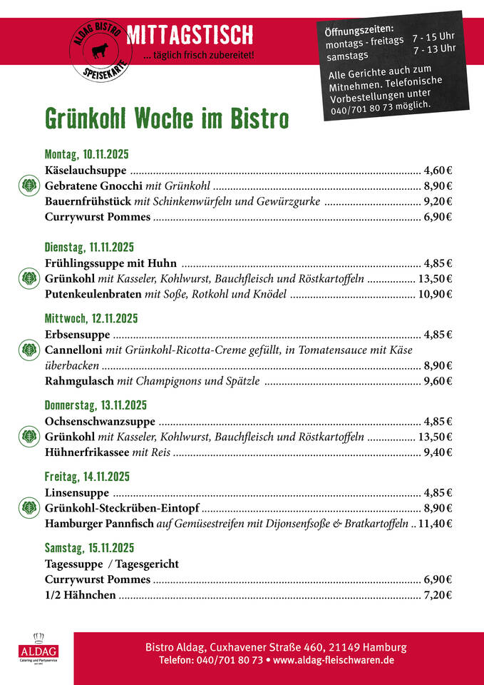 KW46 2025 Speisekarte