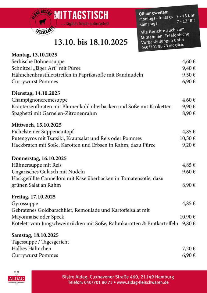 KW42 2025 Speisekarte